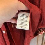 Anthropologie Fig & Flower Top Women Size Medium Maroon Embroidered Tunic Shirt Photo 7