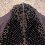 Tadashi Shoji  Vintage Mock Neck Long Sleeve Sheer Velvet Beaded Top Brown XS Photo 4