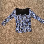 Lucky Brand  knit neckline multicolor top Photo 2