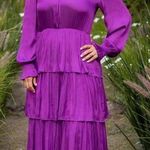 Strut & Bolt Tiered satin maxi dress in Purple Photo 0