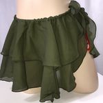 Zuliana Size Small Dark Green Ruffle Tie Skirt. Made In USA. New With Tags. Photo 0