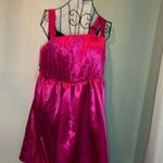 Anthropologie  Bow tie Satin Mini Dress Pink size 8 Photo 7