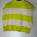 Parfois Lime Green Cream Stripe Sleeveless Crop Sweater‎ Size Small Photo 5