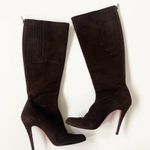 Christian Louboutin Dark chocolate brown Suede leather mid calf boots EU 38.5 Photo 1