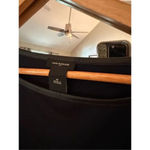 Ann Taylor  Faux Leather Trim Shirt Size Medium‎ Blue/Black Photo 4