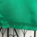 Heart Moon Star Brown and Green Ruffle Sleeve Silk Mai Tie Top Size M Photo 3