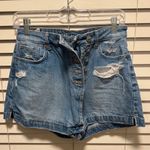 American Eagle High-Rise Distressed Denim Skort – Button Fly Photo 0