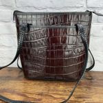 Brighton  Classic Brown Crocodile Bucket Shoulder Bag Purse W Braided Strap Photo 1