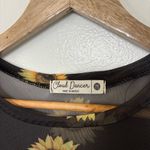 Cloud Dancer Sunflower Print Sheer Mesh Black Top Size M Size M Photo 2