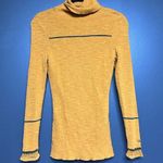 Victoria Beckham NWOT  Mustard Yellow Ruffle Cuff Stripe Detail Sweater S Photo 0