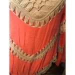 Umgee Lace crochet Boho Stretch Knit Tunic with Lacy Crochet Trim Coral size S Photo 14
