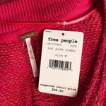 Free People  Hot Pink Riptide V-Neck Knit Sweater NWT Photo 8