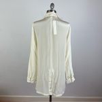 Line and Dot  Silk Color Block Button Down Photo 5