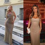 House Of CB LIMITED EDITION  'Alondra' Cafe Au Lait Beaded Maxi Dress NWOT size S Photo 2