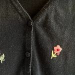 R & K Vintage  original Woman short sleeve navy floral button front cardigan 18 Photo 3