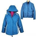 Aspen 3 In 1 Jacket Hooded Parka Removable Inner Jacket Turquoise Size L Blue Size L Photo 1