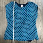 CAbi | Pacific Blue Diamond Print Peplum Style Foulard Top - Style No. 3274 Photo 8