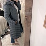 Garnet Hill  Charcoal Puffer Coat with Faux Fur Hood size 10 Photo 8