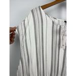 Torrid White Gray Stripe Dolman Tassel Split Neck Rayon Peplum Top Size 3X Photo 4