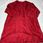 Natori Nightgown Womens Red Size XL Sleepshirt Loungewear Pockets Satin V-neck Photo 6