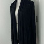 Coldwater Creek XL Black Open Front Long Sleeve Crinkle Cardigan Photo 2