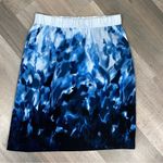 Chico's ‎ Watercolor Print Pull On A Line Skirt Blue Small Photo 10