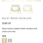 NWT nOir Jewelry brass rhodium plated choker necklace with prisms and opal links Gold Photo 1