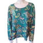 kim rogers Multicolored Paisley Patterned Long Sleeve Tee Shirt (XL) Photo 1
