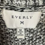 Everly  Women's Sweater Cable Knit Black & White Marled Acrylic Long Sleeved M Photo 2