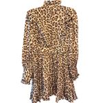 Zimmermann Lucky Frill Mini Dress Size 2 Leopard Silk Ruffle Asymmetrical Photo 2