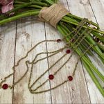 Ruby Vintage Garnet/ Bezel Chain 27.5” Long Necklace Photo 0