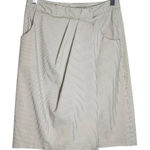 Banana Republic  Cream Pinstripe Wrap Skirt Size 0 Preppy Mini Skirt Photo 0