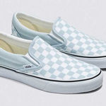 Vans  Baby Blue/True White Checkerboard Slip-On Sneaker‎ - Men's 9 / Women's 10.5 Photo 0