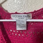 Victoria Jones Vintage  Womens Red Crochet Knit Cotton Ramie Sweater Vest Size 2X Photo 1