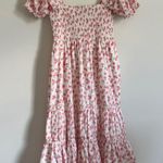 OPT Smocked Daphne Dress Size XL midi tiered floral peach White Photo 6