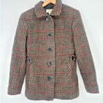 Talbots Vintage  Brown Plaid Wool Button Closure Coat Women's Size 8 Preppy Twee Photo 0