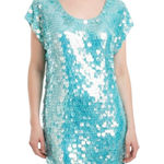 VTG Norma Kamali Iridescent Paillette Dress 1980s Mermaid Glam Disco Era S Green Photo 0