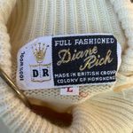 Vintage 60s Diane Rich belted knit wool button shoulder turtleneck sweater Size L Photo 3