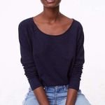 Loft Ann Taylor Blue Long Sleeve Textured Long sleeve Tee Photo 0