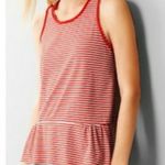 Gap Red & White Striped Sleeveless peplum tank Top Photo 5