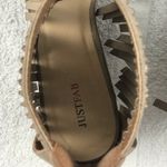 JustFab 9 suede Fringe ankle 2” wedge sandal Photo 5