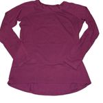 Lululemon Womens Crew Neck High Low Hem Long Raglan Sleeve Top Burgundy Small Photo 2