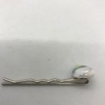 Bobby Pin Diachronic Glass Bobby Pin Hair Accessory White Crystal NWT Handmade Silver Photo 10