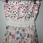 Temptation Positano Lace Pattern Maxi Dress Small Strapless White Eyelet‎ Floral Photo 2
