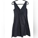 Lands' End Lands’ End Women’s Black Polka Dot Cotton Sundress V Neck Tank Midi Dress Sz 8 Photo 1