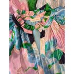 Stine Goya Womens Dress Blue Jasmine Floral Mini Satin Tiered A Line Boho Small Photo 3