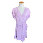 SheIn Womens  Curve Lilac Fields Surplice Ruffle Hem Swing Dress - Sz 1X Photo 2