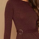 Maroon Ring Belted knit Bodycon Dress Red Size M Photo 2
