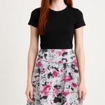 Amy Byer  Size 16 pink white and brown floral skirt Photo 0