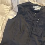MARK EISEN Nylon Padded Zip Up Black Cropped Vest Size 4 Photo 1